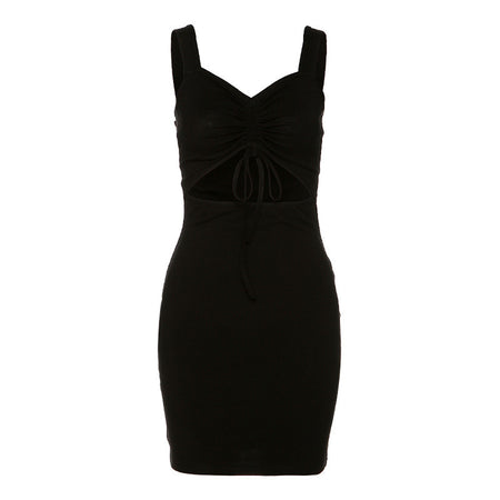 Sling V-neck Halter Sexy Hollow Slim Fit Hip Dress - ANIBEY