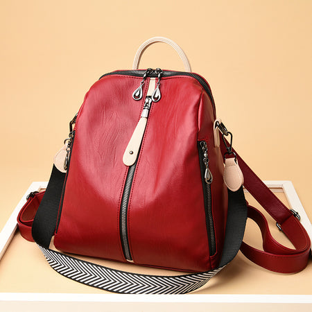New Women Backpacks Soft Leather Backpack Fashion - ANIBEY