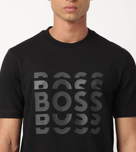 Black Regular Fit T-Shirt (Black, M) - ANIBEY