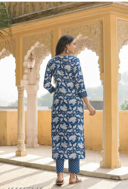 Women'S Floral Round No Dupatta Kurta Sets - ANIBEY