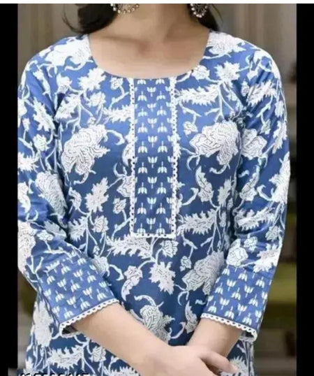 Women'S Floral Round No Dupatta Kurta Sets - ANIBEY