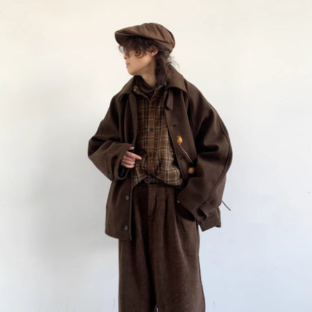 Woolen Raglan Sleeve Coat for Men - ANIBEY