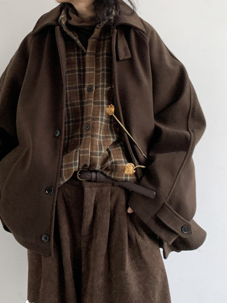 Woolen Raglan Sleeve Coat for Men - ANIBEY