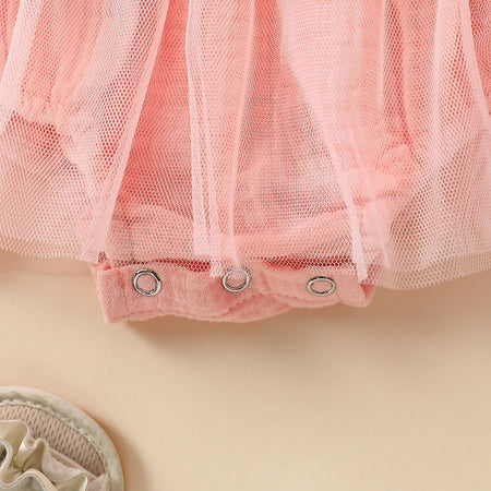 Towel Embroidery Mesh Slip Dress Bowknot Headband Two-piece Set - ANIBEY
