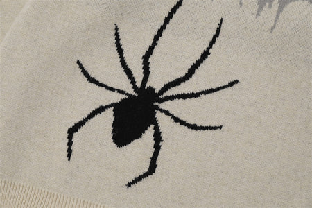 Spider Web Brocade Cotton Blend Sweater for Men - ANIBEY