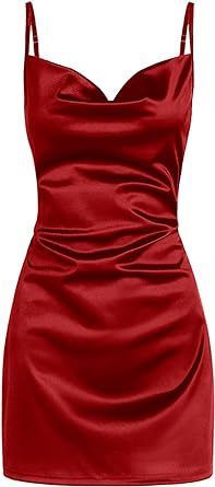 Strap Satin Backless Lace Up Dress Summer Sexy Elegant - ANIBEY