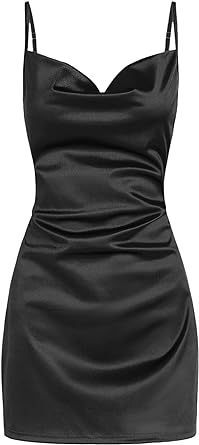 Strap Satin Backless Lace Up Dress Summer Sexy Elegant - ANIBEY
