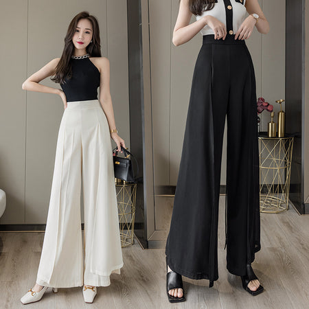 Semi See-through Wide-leg Skort - ANIBEY