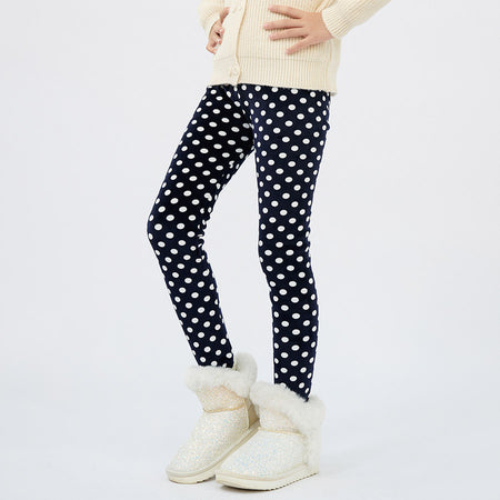 Girls' Autumn And Winter Thermal Base Medium And Large Printed Velvet - ANIBEY
