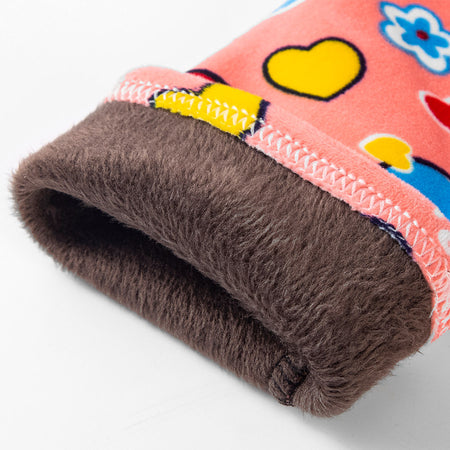 Girls' Autumn And Winter Thermal Base Medium And Large Printed Velvet - ANIBEY