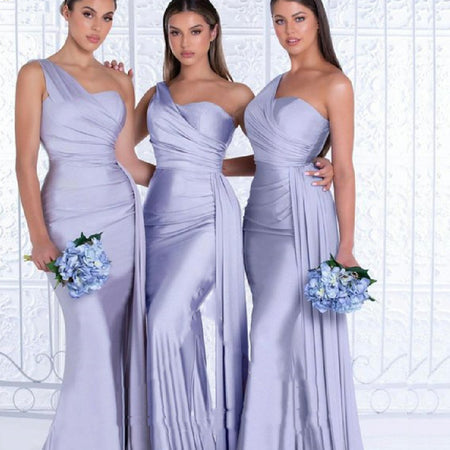 Plus Size Fat MM Mermaid One Shoulder Elegant Wedding Dress - ANIBEY