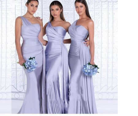 Plus Size Fat MM Mermaid One Shoulder Elegant Wedding Dress - ANIBEY