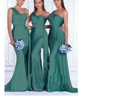 Plus Size Fat MM Mermaid One Shoulder Elegant Wedding Dress - ANIBEY