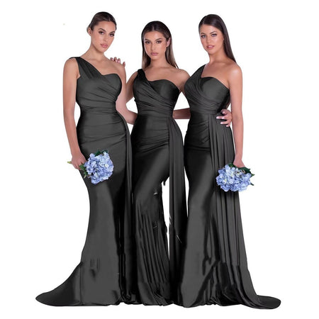 Plus Size Fat MM Mermaid One Shoulder Elegant Wedding Dress - ANIBEY