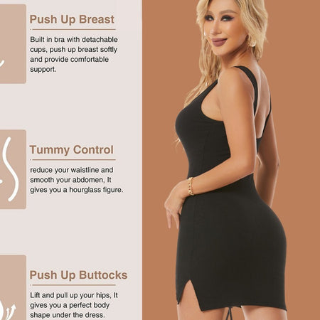 European And American Tank Top Split Body Shaped Skirt - ANIBEY