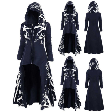 New Halloween Dress Up Cloak Irregular Printed Long-sleeved Jacket - ANIBEY