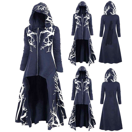 New Halloween Dress Up Cloak Irregular Printed Long-sleeved Jacket - ANIBEY