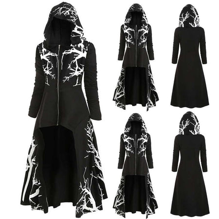 New Halloween Dress Up Cloak Irregular Printed Long-sleeved Jacket - ANIBEY