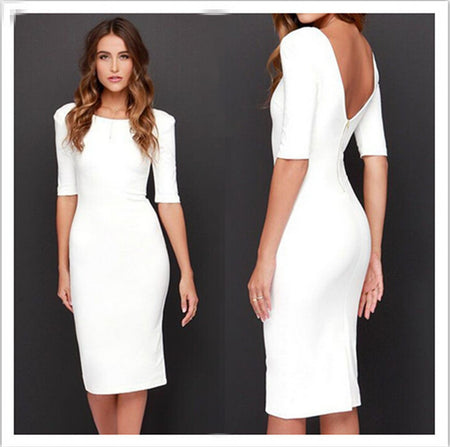 Summer EBay Hot Style Solid Color Sexy Halter Dress - ANIBEY