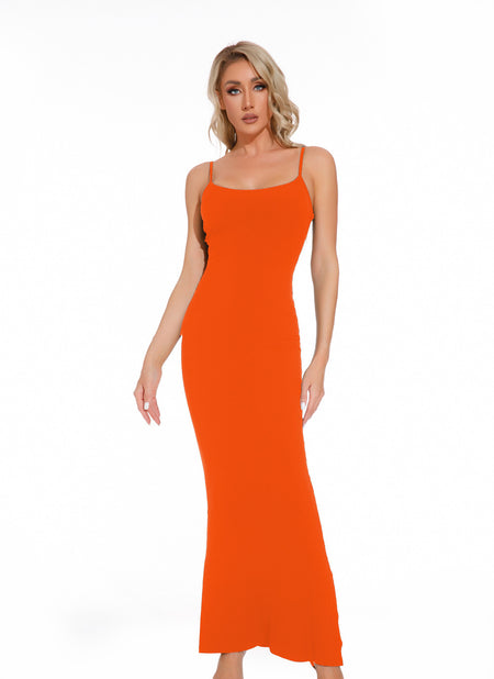Women's Shapewear Dress Jumpsuit Tummy Tuck Lift Corset Open Crotch Suspender Tight Long Skirt Chest Pad Bodysuit Dress - ANIBEY