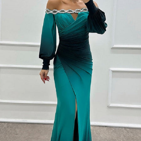 European And American Style Contrast Color Rendering Slim Waist Dress - ANIBEY