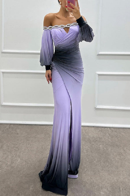 European And American Style Contrast Color Rendering Slim Waist Dress - ANIBEY