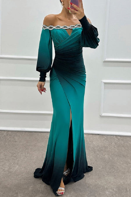 European And American Style Contrast Color Rendering Slim Waist Dress - ANIBEY
