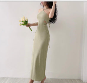 Elegant Women's Clothing Halter Cut-out Dress - ANIBEY