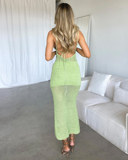European And American Sexy Women's Sling Stitched Backless Dress - ANIBEY