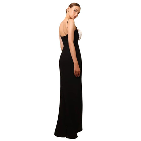 European And American Solid Color Flower Cutout Sleeveless Suspender Dress - ANIBEY