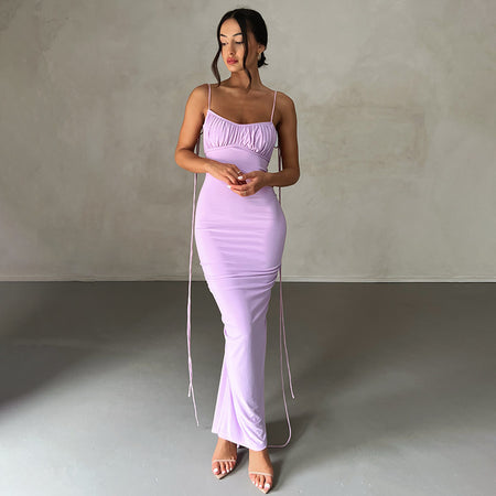 New Women's Fashion Halter Sexy Backless Slim Package Hip Temperament Dress - ANIBEY