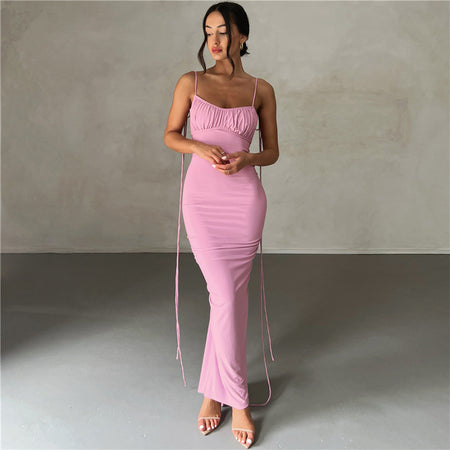 New Women's Fashion Halter Sexy Backless Slim Package Hip Temperament Dress - ANIBEY