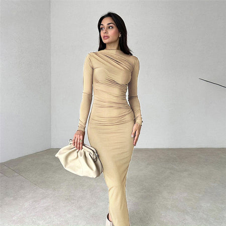 Slim Fit High Class Elegant Long Sheath Dress Women - ANIBEY
