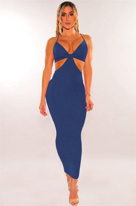 Strap Wrapped Chest Hollow One-shoulder Dress - ANIBEY