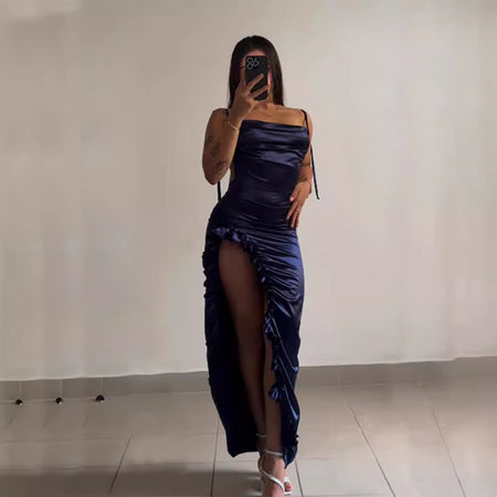 Summer High-grade Y2g Sexy Backless Spaghetti Straps Hot Girl Dress - ANIBEY