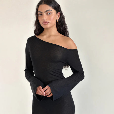 Women's Autumn Fashion Style Shoulder Long Sleeve Dress - ANIBEY