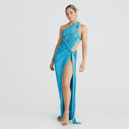 Women's Clothing Shoulder Sexy Cutout Slim Sheath Dress - ANIBEY