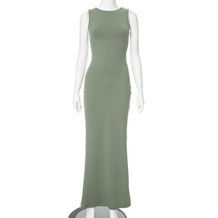 Women's Elegant Lace-up Cutout Slim Fit Dress - ANIBEY