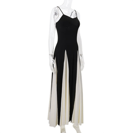Women's Fashion Color Contrast Sling Dress - ANIBEY