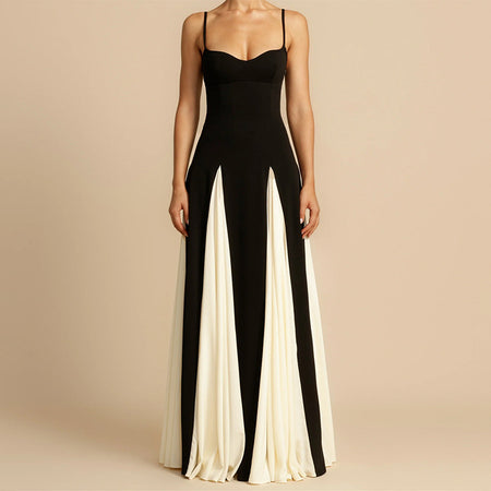 Women's Fashion Color Contrast Sling Dress - ANIBEY