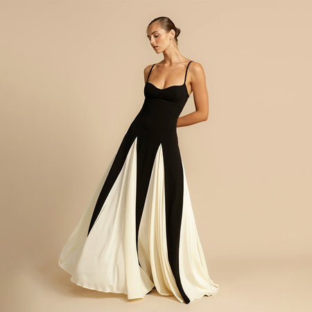 Women's Fashion Color Contrast Sling Dress - ANIBEY