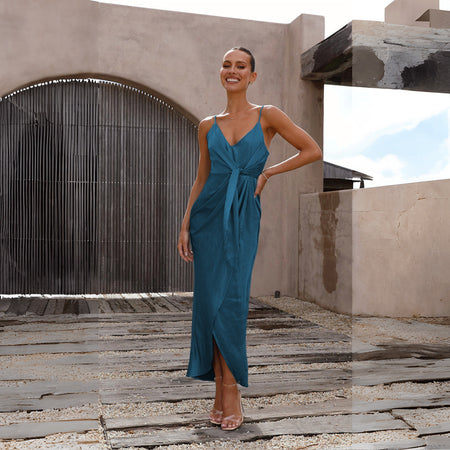 Women's Fashion Solid Color Sling French Dress - ANIBEY