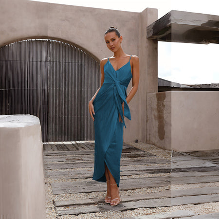 Women's Fashion Solid Color Sling French Dress - ANIBEY
