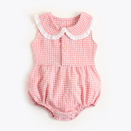 Simple And Creative Plaid Baby Onesie - ANIBEY