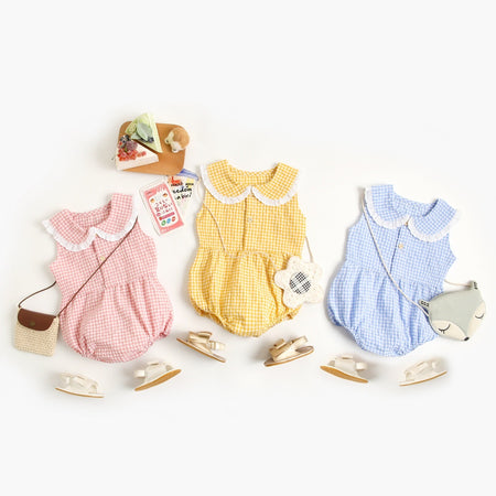 Simple And Creative Plaid Baby Onesie - ANIBEY