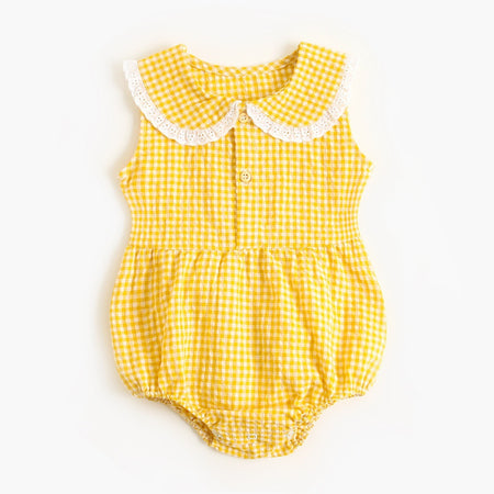 Simple And Creative Plaid Baby Onesie - ANIBEY