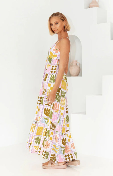 Women's Fashion Printed Personality Back Cutout Sling Dress - ANIBEY