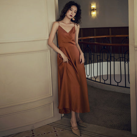 Women's Cross Spaghetti Strap Dress - ANIBEY