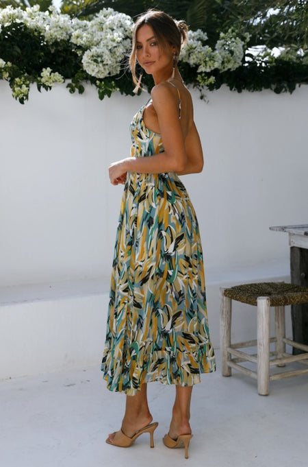Women's Off Shoulder Boho Sling Print Dress - ANIBEY