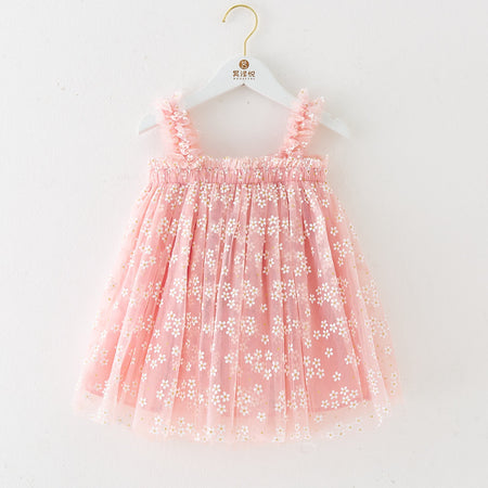 Summer Girls' Sweet Spaghetti-strap Gauze Skirt - ANIBEY